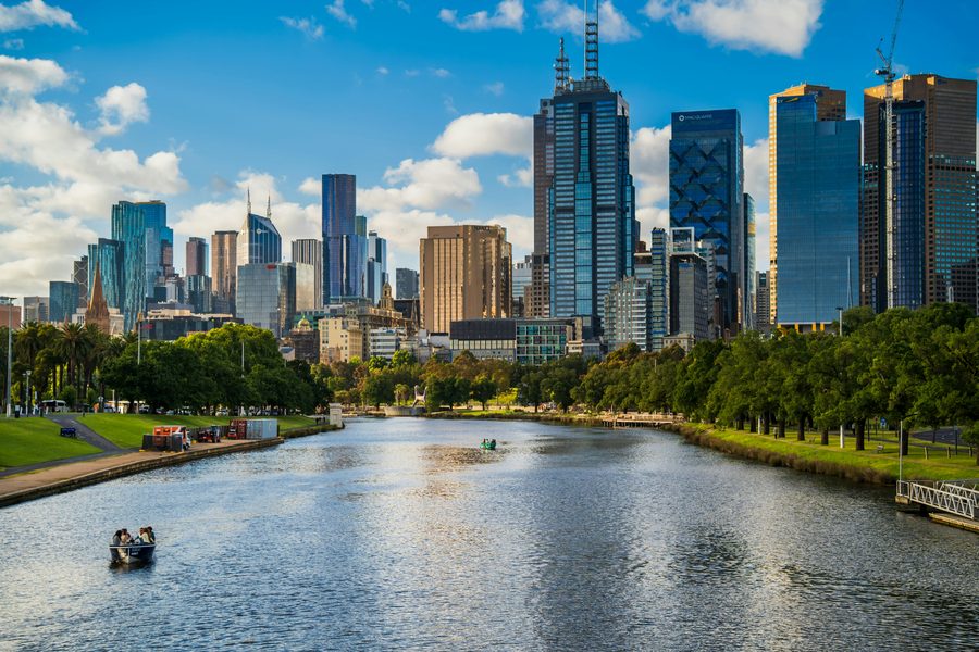 Melbourne skyline and the Yarra River