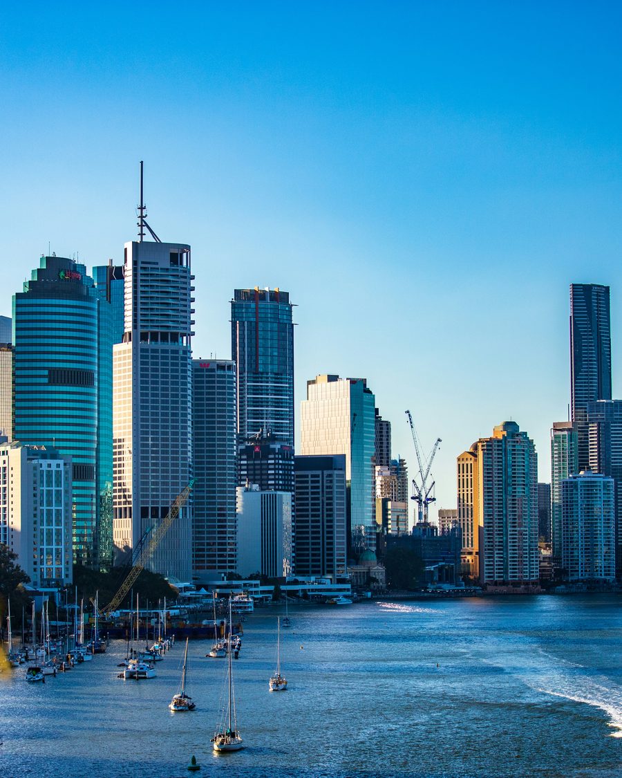 The Brisbane skyline and river
